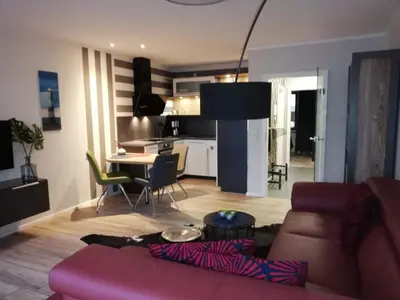 Ein Sitzbereich in der Unterkunft Wohnung Enjoy