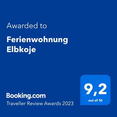Ein Zertifikat, Auszeichnung, Logo oder anderes Dokument, das in der Unterkunft Ferienwohnung Elbkoje ausgestellt ist