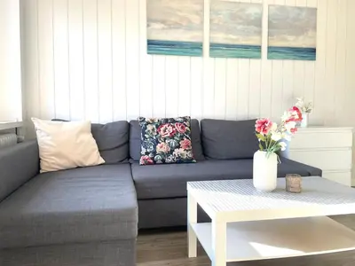 Ein Sitzbereich in der Unterkunft Ferienwohnung 'Haus Ingeborg, Wohnung 1/EG'