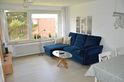 Ein Sitzbereich in der Unterkunft Ferienwohnung Meerzeit