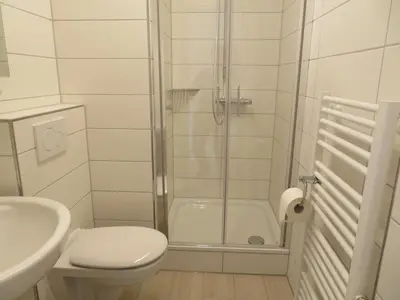 Ein Badezimmer in der Unterkunft Ferienwohnung Meerzeit