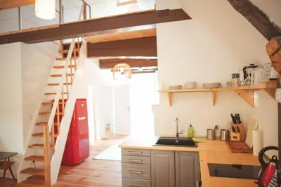 Küche/Küchenzeile in der Unterkunft Haus Käthe am Deich