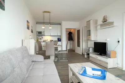 Ein Sitzbereich in der Unterkunft Urlaub mit spektakulärer Aussicht auf das Wattenmeer