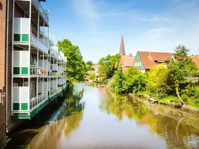 Blick auf einen Fluss in der Nähe der Ferienwohnung