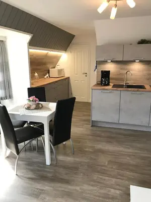 Küche/Küchenzeile in der Unterkunft Haus Andrea -Wohnung oben