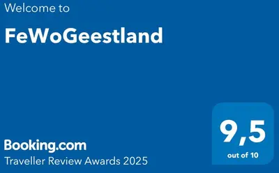 Ein Zertifikat, Auszeichnung, Logo oder anderes Dokument, das in der Unterkunft FeWoGeestland ausgestellt ist