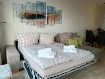 Ein Sitzbereich in der Unterkunft Haus Frische Brise Wohnung 8 10