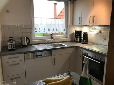 Küche/Küchenzeile in der Unterkunft Nordsee Ferienhaus Diemel