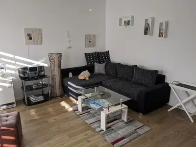 Ein Sitzbereich in der Unterkunft Ferienwohnung Wattfinca
