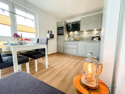 Küche/Küchenzeile in der Unterkunft Haus Windjammer Duhnen Wohnung 15