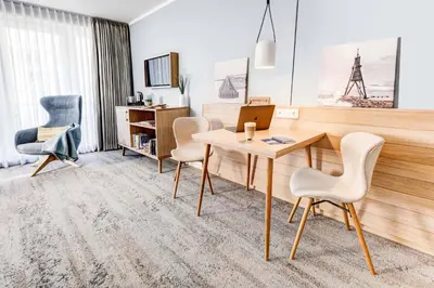 Ein Sitzbereich in der Unterkunft Hotel Muschelgrund