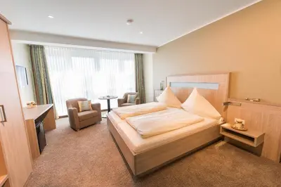 Ein Sitzbereich in der Unterkunft Hotel Muschelgrund