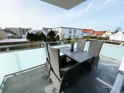 Ein Balkon oder eine Terrasse in der Unterkunft Ferienresidenz Cuxhaven