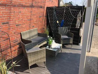 Ein Patio oder anderer Außenbereich in der Unterkunft Heimathafen - Ferienwohnung Verse