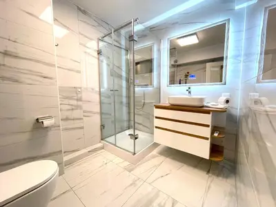 Ein Badezimmer in der Unterkunft Studio-Apartment im Haus Frauenpreiss FeWo 404