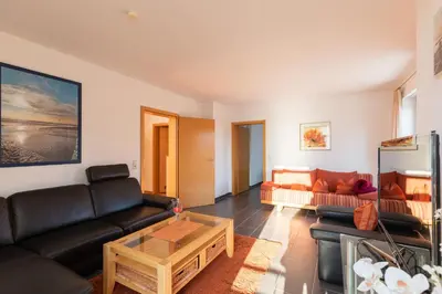 Ein Sitzbereich in der Unterkunft Haus Seewind Wohnung 4