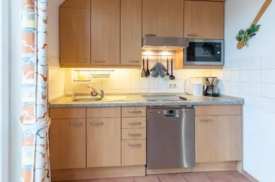 Küche/Küchenzeile in der Unterkunft Haus Seewind Wohnung 4