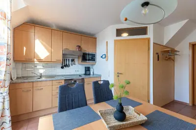 Küche/Küchenzeile in der Unterkunft Haus Seewind Wohnung 4
