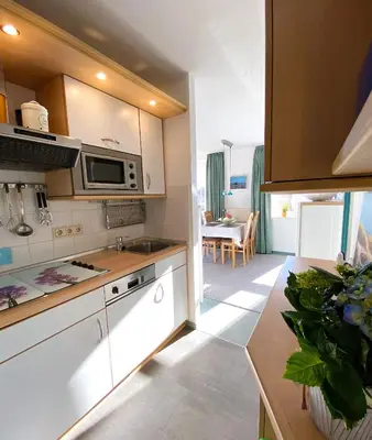 Küche/Küchenzeile in der Unterkunft Ferienwohnung Gooß im Haus Pavillon