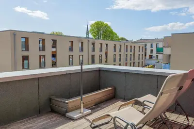 Ein Balkon oder eine Terrasse in der Unterkunft Hotel Hafen Büsum