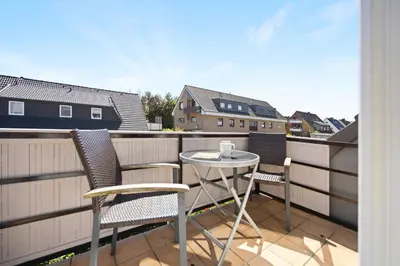 Ein Balkon oder eine Terrasse in der Unterkunft Sandkorn-Büsum