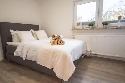 Ein Bett oder Betten in einem Zimmer der Unterkunft Im Wiesengrund