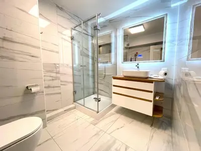 Ein Badezimmer in der Unterkunft Haus Frauenpreiss FeWo 404