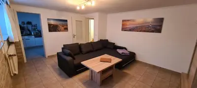 Ein Sitzbereich in der Unterkunft Appartementhaus 