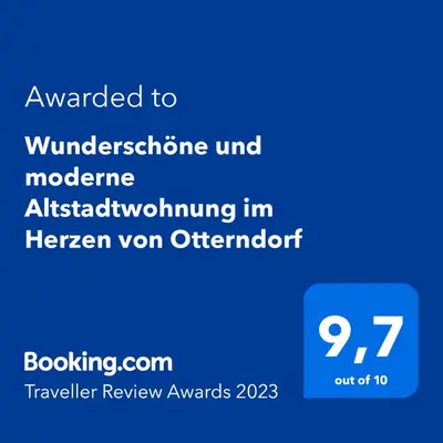 Ein Zertifikat, Auszeichnung, Logo oder anderes Dokument, das in der Unterkunft Wunderschöne und moderne Altstadtwohnung im Herzen von Otterndorf ausgestellt ist