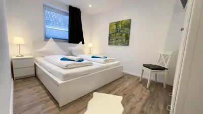 Ein Bett oder Betten in einem Zimmer der Unterkunft Haus Wattn Traum Whg 1 - Wunderschöne luxuriöse Ferienwohnung für bis zu 6 Personen