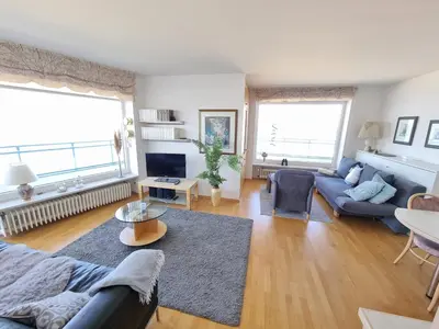 Ein Sitzbereich in der Unterkunft Silbermöwe - Traumhafter Meerblick