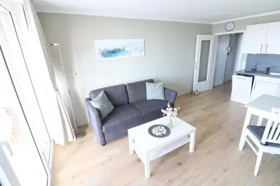 Ein Sitzbereich in der Unterkunft Haus Horizont 28