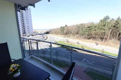 Ein Balkon oder eine Terrasse in der Unterkunft Nordseebrandung B3.5