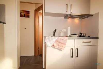 Küche/Küchenzeile in der Unterkunft Haus Frauenpreis Wohnung 68