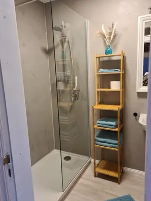 Ein Badezimmer in der Unterkunft Ferienwohnung Elwetritsch an der Nordsee