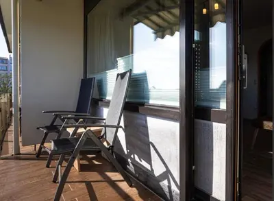 Ein Balkon oder eine Terrasse in der Unterkunft Jan am Strand 315