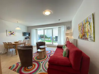 Ein Sitzbereich in der Unterkunft Duhner Brise, Ferienwohnung 2