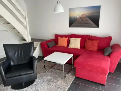 Ein Sitzbereich in der Unterkunft Am Ringwall 42