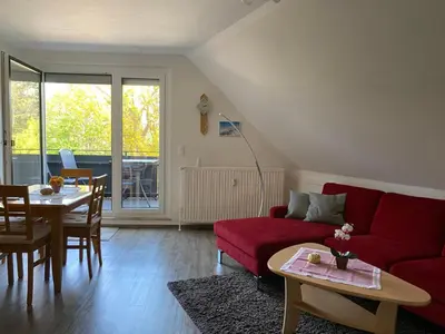 Ein Sitzbereich in der Unterkunft Haus Zyrus, Ferienwohnung 10