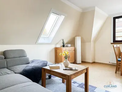 Ein Sitzbereich in der Unterkunft Haus Kerstin Duhnen Wohnung 10