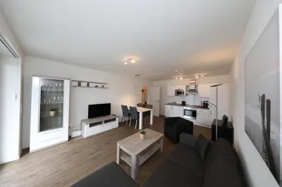 Küche/Küchenzeile in der Unterkunft Ferienwohnung Quartier HOHE GEEST 12