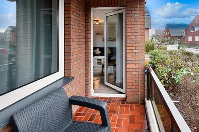 Ein Balkon oder eine Terrasse in der Unterkunft Haus Mühlentrift Döse