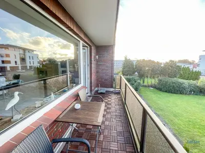 Ein Balkon oder eine Terrasse in der Unterkunft Haus Elbe Döse Wohnung 9