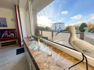 Ein Balkon oder eine Terrasse in der Unterkunft Haus Elbe Döse Wohnung 9