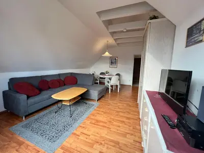 Ein Sitzbereich in der Unterkunft Meeresbrandung, Ferienwohnung 55