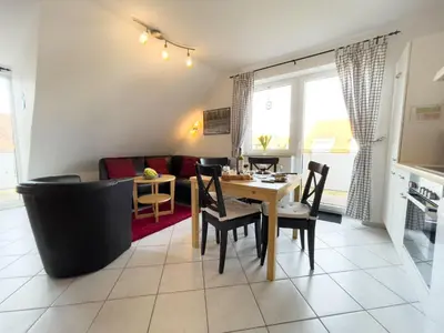 Küche/Küchenzeile in der Unterkunft strandnahe Ferienwohnung mit zwei sep. Schlafzimmern