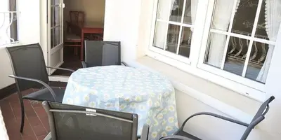 Ein Sitzbereich in der Unterkunft Fischerhus, Whg 6