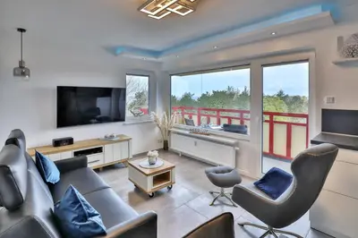 Ein Sitzbereich in der Unterkunft Terrassenhaus, FeWo 77