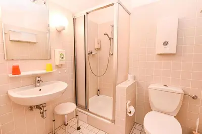 Ein Badezimmer in der Unterkunft 