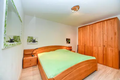 Ein Bett oder Betten in einem Zimmer der Unterkunft Haus 